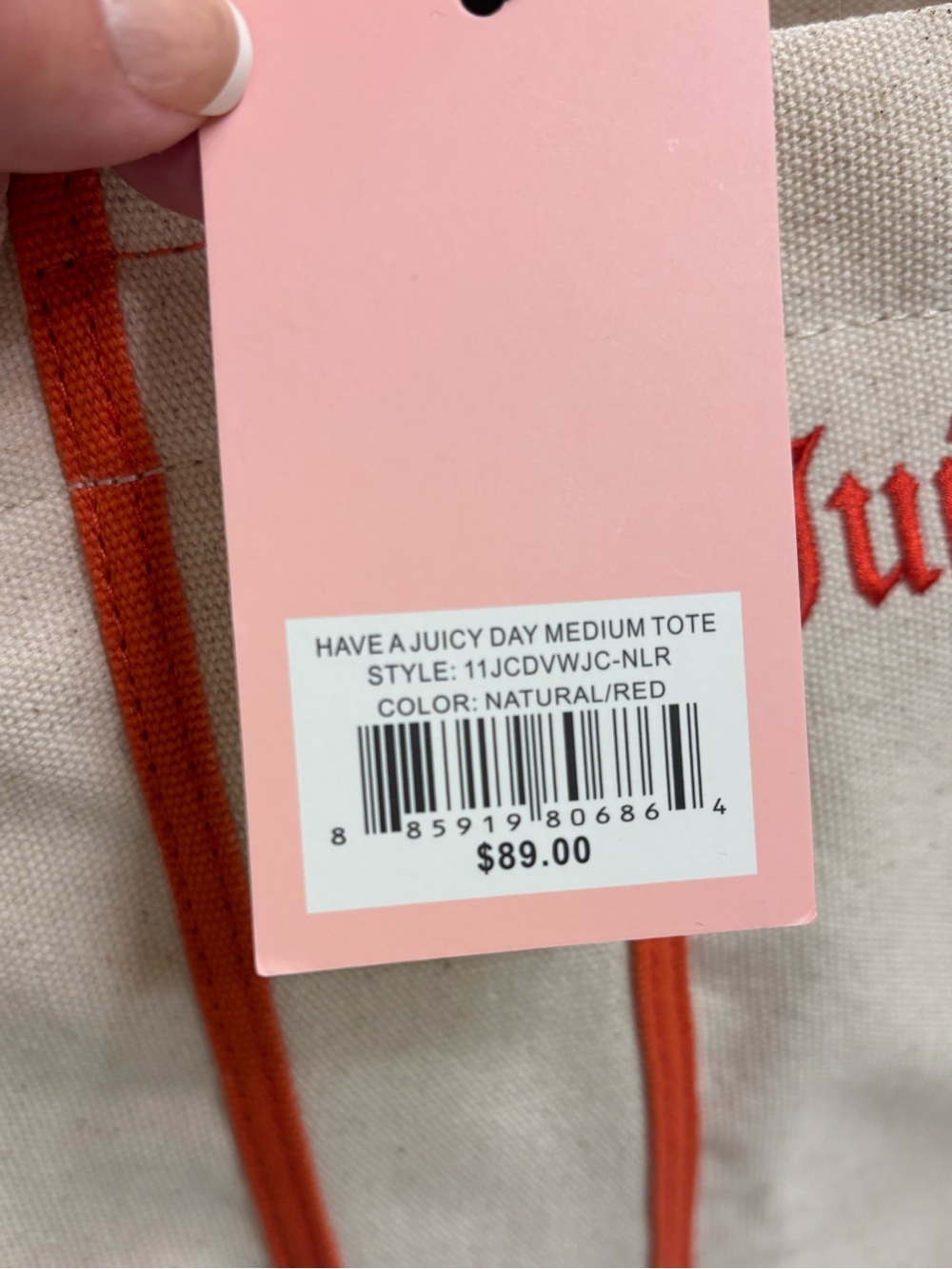 Juicy Couture medium canvas tote - NWT - Picture 9 of 10